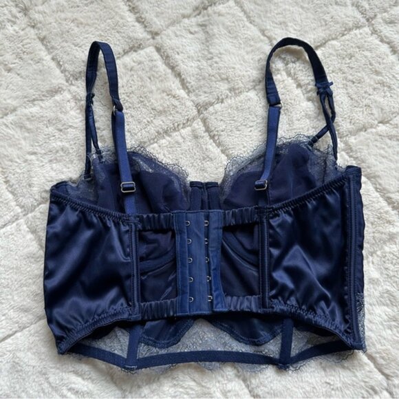 Victoria's Secret | Navy Blue Dream Angels Unlined Balconet Bra | Size 34D - Picture 7 of 13